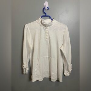 Talbots White Relaxed Fit Casual Button Down Shirt